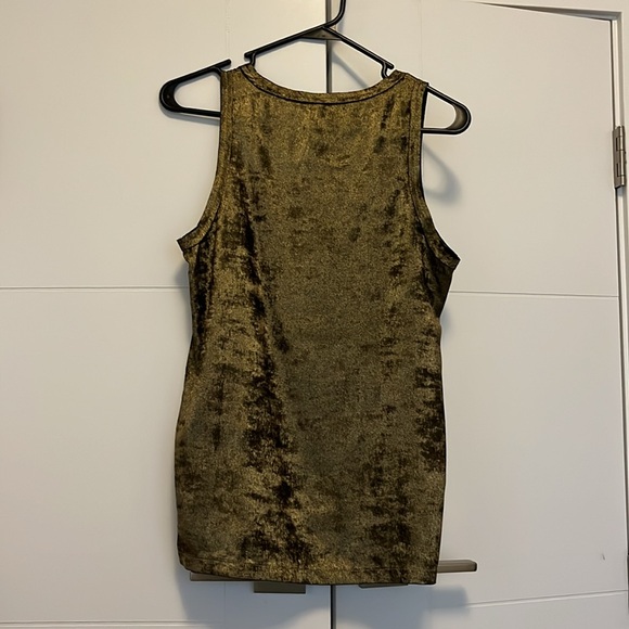Reiss metallic gold sleeveless tank top size 6 - Picture 3 of 5